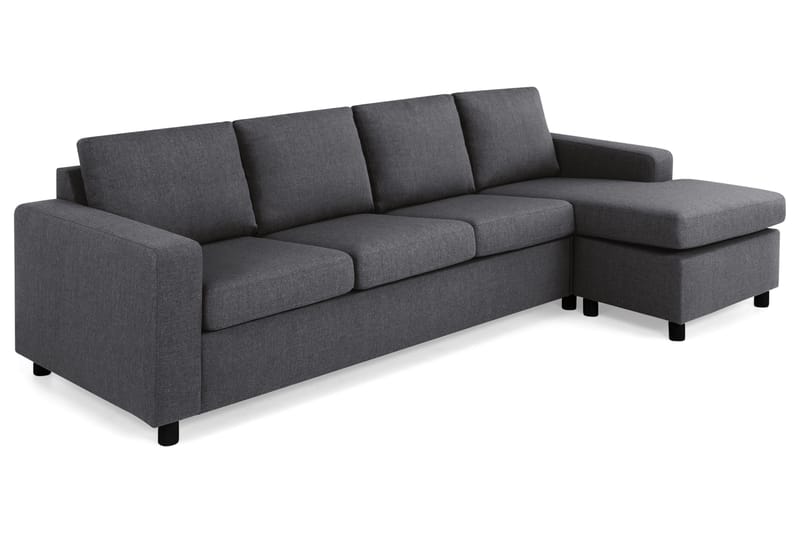 Crazy 4-sits Vändbar L-formad Divansoffa i Tyg - Mörkgrå - Möbler - Soffa - Divansoffor & schäslongsoffa - 4 sits soffa med divan