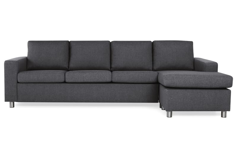 Crazy 4-sits Vändbar L-formad Divansoffa i Tyg - Mörkgrå - Möbler - Soffa - Divansoffor & schäslongsoffa