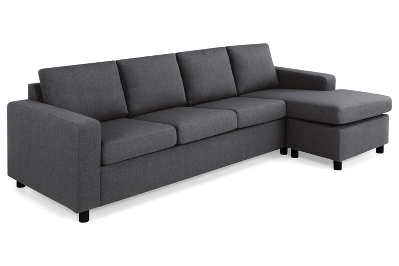 Crazy 4-sits Vändbar L-formad Divansoffa i Tyg - Mörkgrå - Möbler - Soffa - Divansoffor & schäslongsoffa