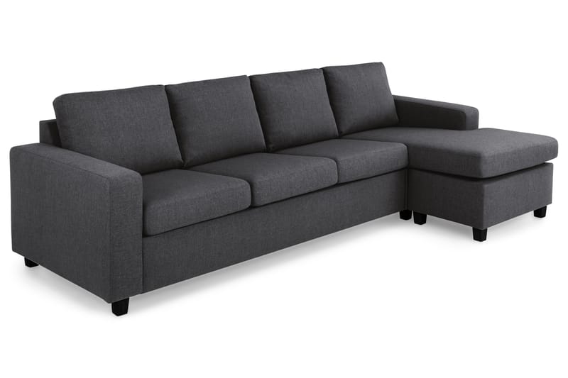 Crazy 4-sits Vändbar L-formad Divansoffa i Tyg - Mörkgrå - Möbler - Soffa - Divansoffor & schäslongsoffa
