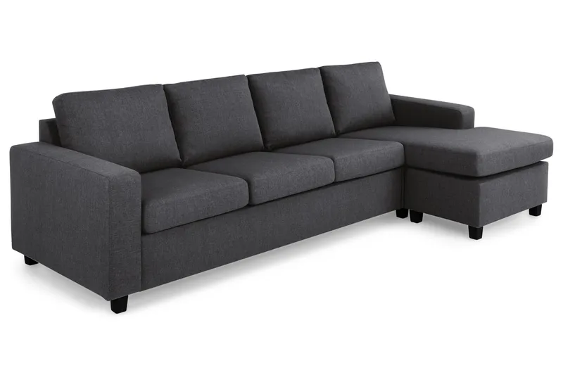 Crazy 4-sits Vändbar L-formad Divansoffa i Tyg - Mörkgrå - Möbler - Soffa - Divansoffor & schäslongsoffa - 4 sits soffa med divan
