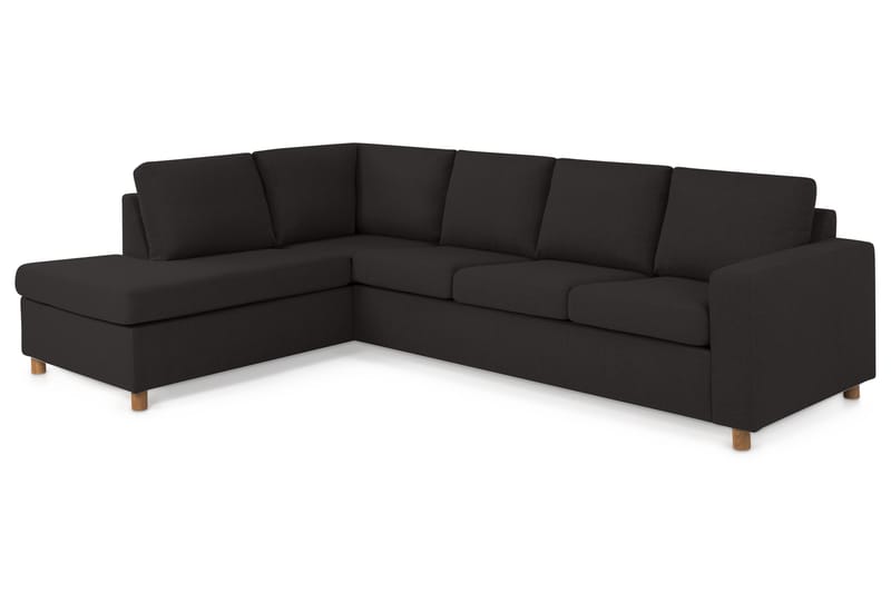 Crazy 4-sits Vänstervänd L-formad Schäslongsoffa i Tyg - Antracit - Möbler - Soffa - Divansoffor & schäslongsoffa