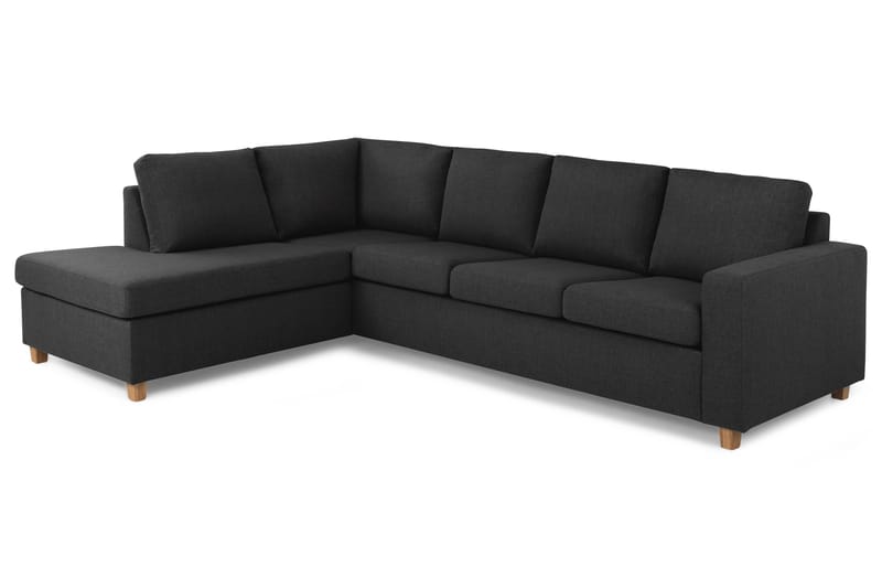 Crazy 4-sits Vänstervänd L-formad Schäslongsoffa i Tyg - Antracit - Möbler - Soffa - Divansoffor & schäslongsoffa