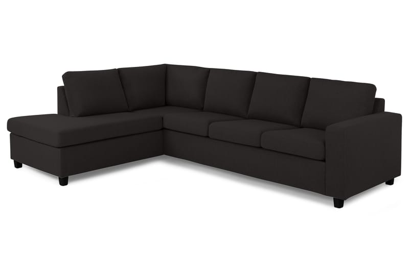 Crazy 4-sits Vänstervänd L-formad Schäslongsoffa i Tyg - Antracit - Möbler - Soffa - Divansoffor & schäslongsoffa