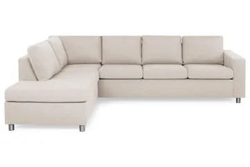 Crazy 4-sits Vänstervänd L-formad Schäslongsoffa i Tyg - Beige - Möbler - Soffa - Divansoffor & schäslongsoffa