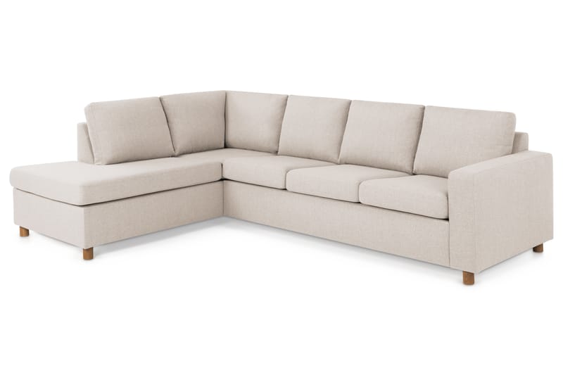 Crazy 4-sits Vänstervänd L-formad Schäslongsoffa i Tyg - Beige - Möbler - Soffa - Divansoffor & schäslongsoffa