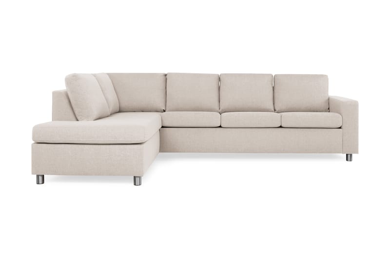 Crazy 4-sits Vänstervänd L-formad Schäslongsoffa i Tyg - Beige - Möbler - Soffa - Divansoffor & schäslongsoffa