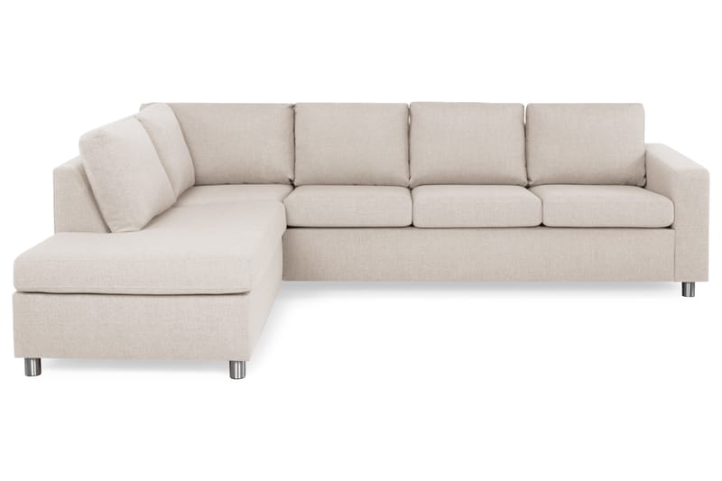 Crazy 4-sits Vänstervänd L-formad Schäslongsoffa i Tyg - Beige - Möbler - Soffa - Divansoffor & schäslongsoffa