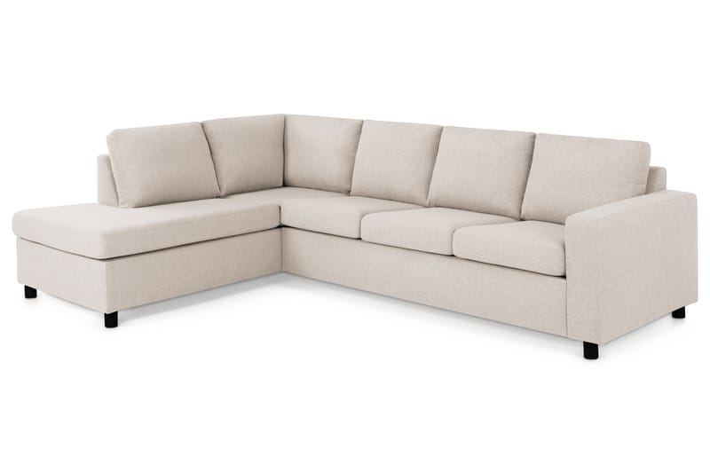 Crazy 4-sits Vänstervänd L-formad Schäslongsoffa i Tyg - Beige - Möbler - Soffa - Divansoffor & schäslongsoffa