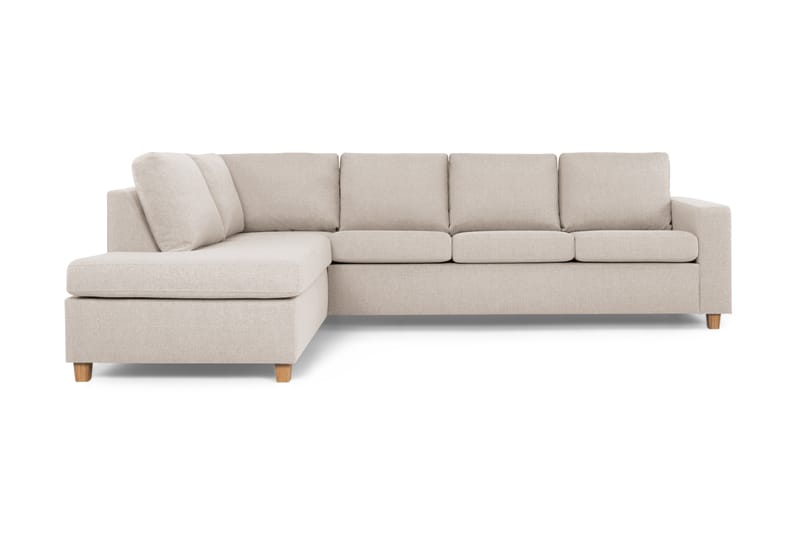 Crazy 4-sits Vänstervänd L-formad Schäslongsoffa i Tyg - Beige - Möbler - Soffa - Divansoffor & schäslongsoffa