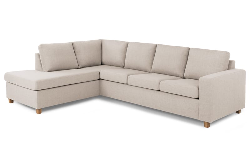 Crazy 4-sits Vänstervänd L-formad Schäslongsoffa i Tyg - Beige - Möbler - Soffa - Divansoffor & schäslongsoffa