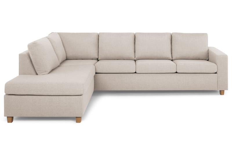 Crazy 4-sits Vänstervänd L-formad Schäslongsoffa i Tyg - Beige - Möbler - Soffa - Divansoffor & schäslongsoffa
