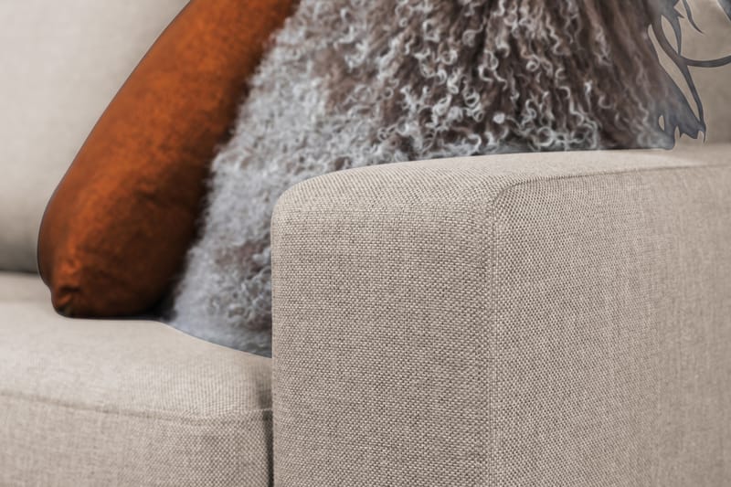 Crazy 4-sits Vänstervänd L-formad Schäslongsoffa i Tyg - Beige - Möbler - Soffa - Divansoffor & schäslongsoffa