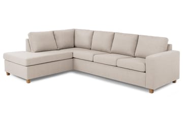 Crazy 4-sits Vänstervänd L-formad Schäslongsoffa i Tyg - Beige - Möbler - Soffa - Divansoffor & schäslongsoffa