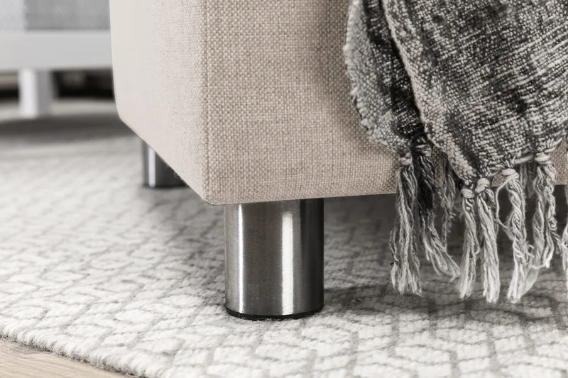 Crazy 4-sits Vänstervänd L-formad Schäslongsoffa i Tyg - Beige - Möbler - Soffa - Divansoffor & schäslongsoffa - 3 sits soffa med divan