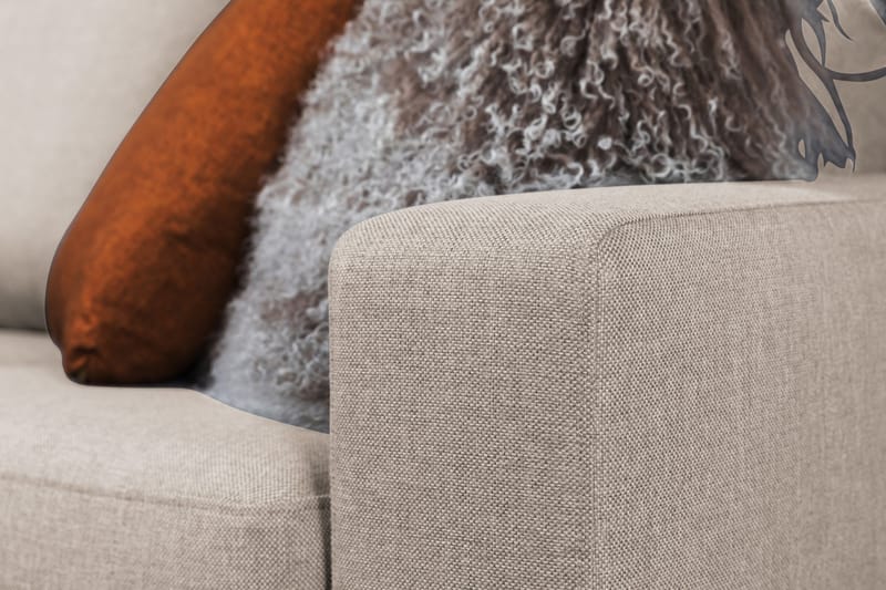 Crazy 4-sits Vänstervänd L-formad Schäslongsoffa i Tyg - Beige - Möbler - Soffa - Divansoffor & schäslongsoffa - 3 sits soffa med divan