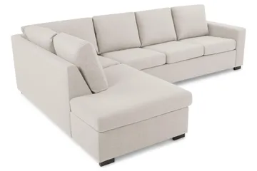 Crazy 4-sits Vänstervänd L-formad Schäslongsoffa i Tyg - Beige - Möbler - Soffa - Divansoffor & schäslongsoffa