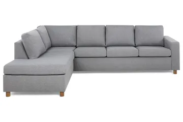 Crazy 4-sits Vänstervänd L-formad Schäslongsoffa i Tyg - Grå - Möbler - Soffa - Divansoffor & schäslongsoffa