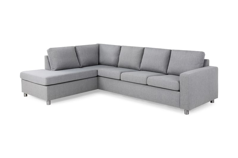 Crazy 4-sits Vänstervänd L-formad Schäslongsoffa i Tyg - Grå - Möbler - Soffa - Divansoffor & schäslongsoffa