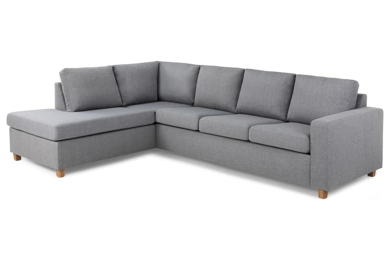Crazy 4-sits Vänstervänd L-formad Schäslongsoffa i Tyg - Grå - Möbler - Soffa - Divansoffor & schäslongsoffa
