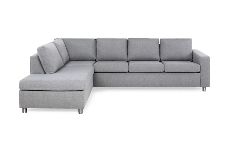 Crazy 4-sits Vänstervänd L-formad Schäslongsoffa i Tyg - Grå - Möbler - Soffa - Divansoffor & schäslongsoffa - 3 sits soffa med divan