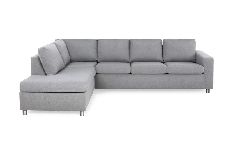 Crazy 4-sits Vänstervänd L-formad Schäslongsoffa i Tyg - Grå - Möbler - Soffa - Divansoffor & schäslongsoffa - 3 sits soffa med divan