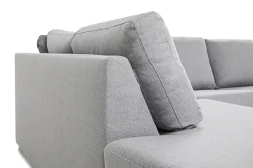 Crazy 4-sits Vänstervänd L-formad Schäslongsoffa i Tyg - Grå - Möbler - Soffa - Divansoffor & schäslongsoffa