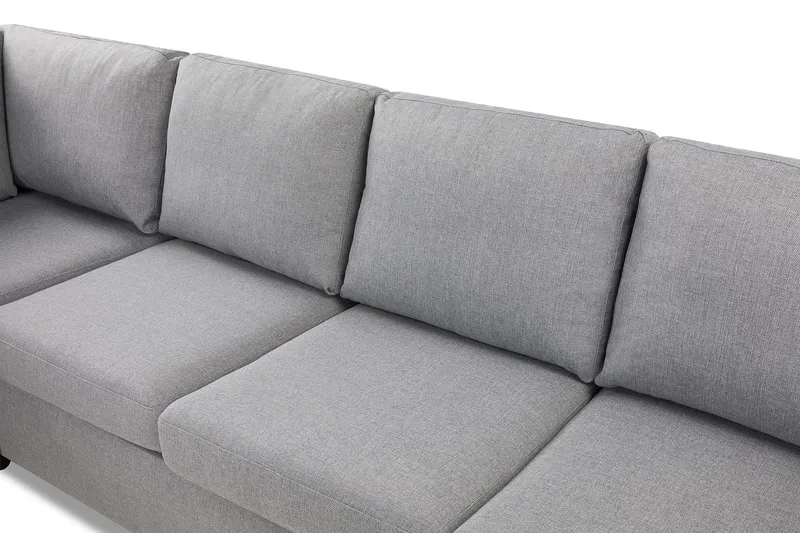 Crazy 4-sits Vänstervänd L-formad Schäslongsoffa i Tyg - Grå - Möbler - Soffa - Divansoffor & schäslongsoffa - 3 sits soffa med divan