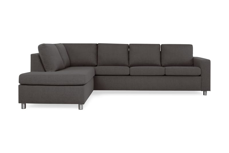 Crazy 4-sits Vänstervänd L-formad Schäslongsoffa i Tyg - Mörkgrå - Möbler - Soffa - Divansoffor & schäslongsoffa