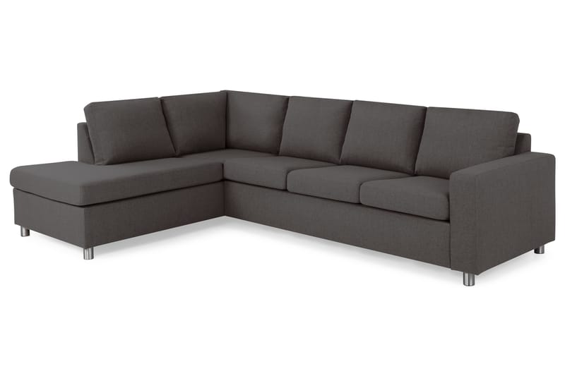 Crazy 4-sits Vänstervänd L-formad Schäslongsoffa i Tyg - Mörkgrå - Möbler - Soffa - Divansoffor & schäslongsoffa