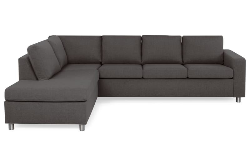 Crazy 4-sits Vänstervänd L-formad Schäslongsoffa i Tyg - Mörkgrå - Möbler - Soffa - Divansoffor & schäslongsoffa