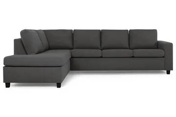 Crazy 4-sits Vänstervänd L-formad Schäslongsoffa i Tyg - Mörkgrå - Möbler - Soffa - Divansoffor & schäslongsoffa
