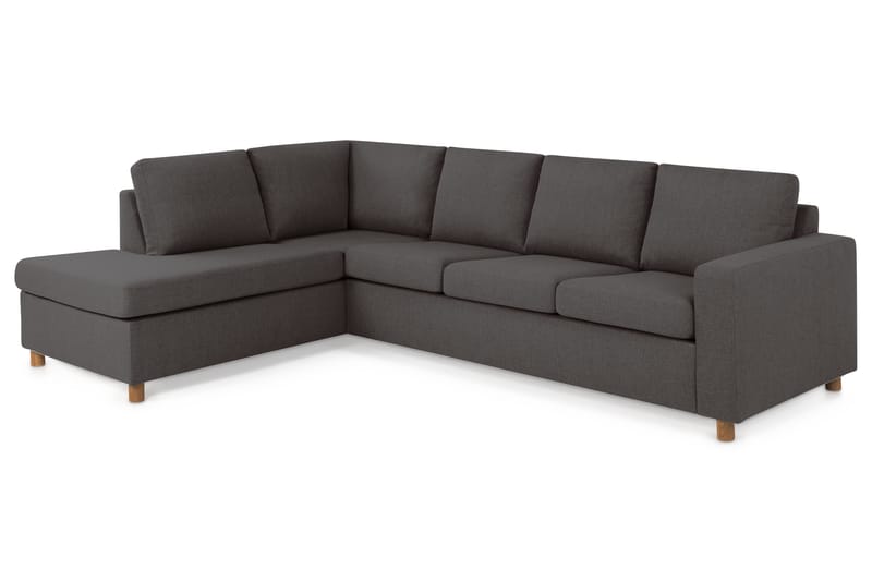 Crazy 4-sits Vänstervänd L-formad Schäslongsoffa i Tyg - Mörkgrå - Möbler - Soffa - Divansoffor & schäslongsoffa