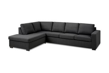 Crazy 4-sits Vänstervänd L-formad Schäslongsoffa i Tyg - Mörkgrå - Möbler - Soffa - Divansoffor & schäslongsoffa