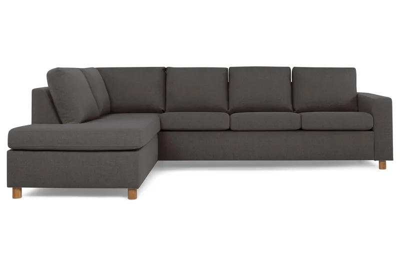 Crazy 4-sits Vänstervänd L-formad Schäslongsoffa i Tyg - Mörkgrå - Möbler - Soffa - Divansoffor & schäslongsoffa - 3 sits soffa med divan