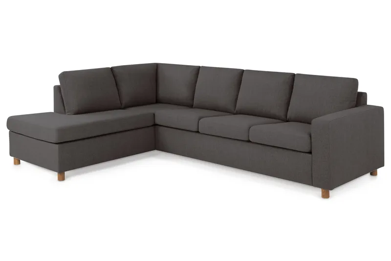 Crazy 4-sits Vänstervänd L-formad Schäslongsoffa i Tyg - Mörkgrå - Möbler - Soffa - Divansoffor & schäslongsoffa - 3 sits soffa med divan