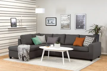 Crazy 4-sits Vänstervänd L-formad Schäslongsoffa i Tyg - Mörkgrå - Möbler - Soffa - Divansoffor & schäslongsoffa