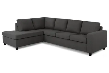 Crazy 4-sits Vänstervänd L-formad Schäslongsoffa i Tyg - Mörkgrå - Möbler - Soffa - Divansoffor & schäslongsoffa