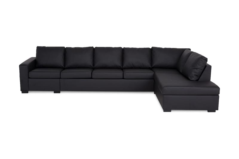 Crazy 5-sits Högervänd L-formad Schäslongsoffa i Konstläder - Svart - Möbler - Soffa - Divansoffor & schäslongsoffa