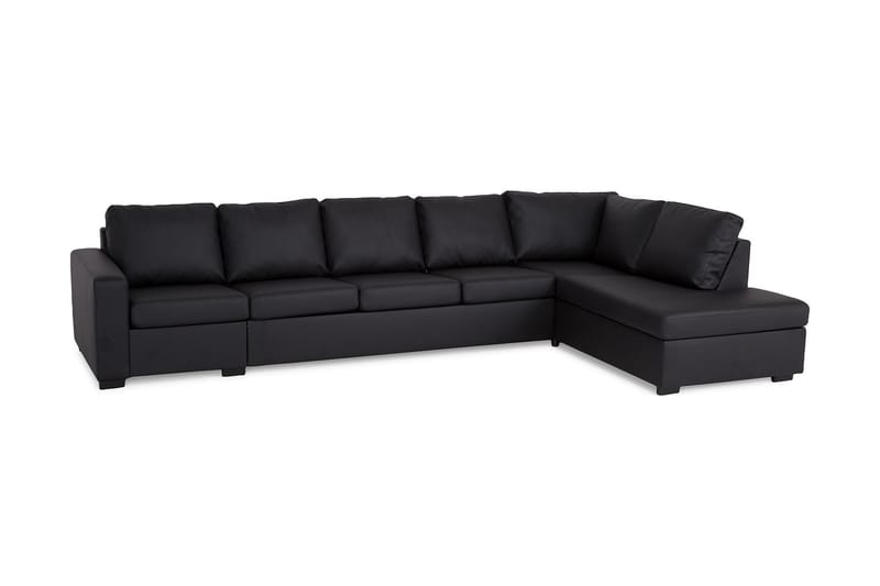 Crazy 5-sits Högervänd L-formad Schäslongsoffa i Konstläder - Svart - Möbler - Soffa - Divansoffor & schäslongsoffa