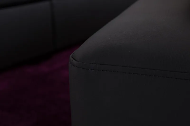 Crazy 5-sits Högervänd L-formad Schäslongsoffa i Konstläder - Svart - Möbler - Soffa - Divansoffor & schäslongsoffa - 4 sits soffa med divan