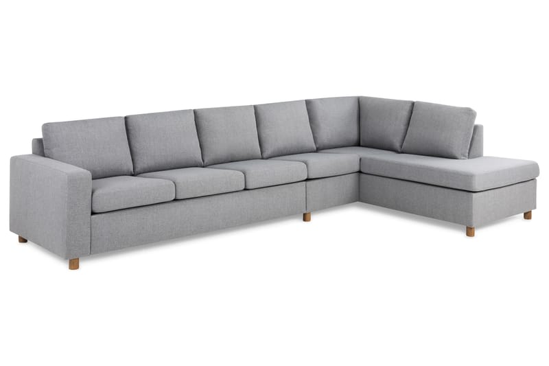 Crazy 5-sits Högervänd L-formad Schäslongsoffa i Tyg - Grå - Möbler - Soffa - Divansoffor & schäslongsoffa
