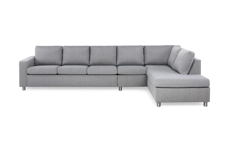Crazy 5-sits Högervänd L-formad Schäslongsoffa i Tyg - Grå - Möbler - Soffa - Divansoffor & schäslongsoffa