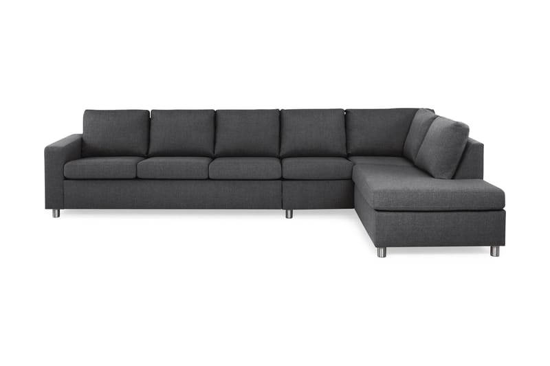 Crazy 5-sits Högervänd L-formad Schäslongsoffa i Tyg - Mörkgrå - Möbler - Soffa - Divansoffor & schäslongsoffa