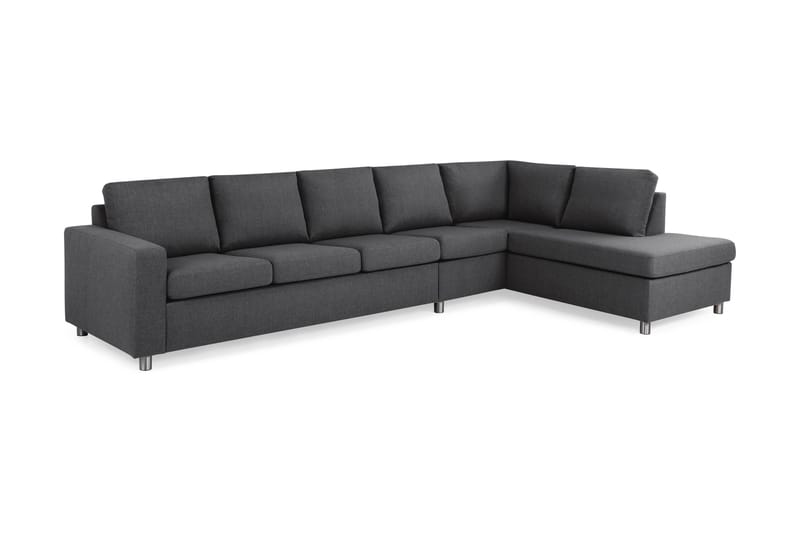 Crazy 5-sits Högervänd L-formad Schäslongsoffa i Tyg - Mörkgrå - Möbler - Soffa - Divansoffor & schäslongsoffa