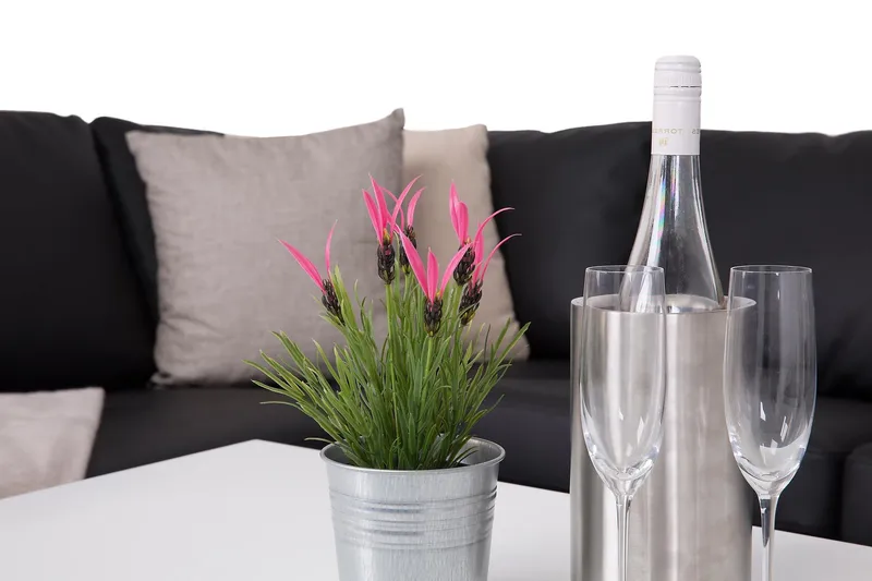 Crazy 5-sits Vänstervänd L-formad Schäslongsoffa i Konstläder - Svart - Möbler - Soffa - Divansoffor & schäslongsoffa - 4 sits soffa med divan