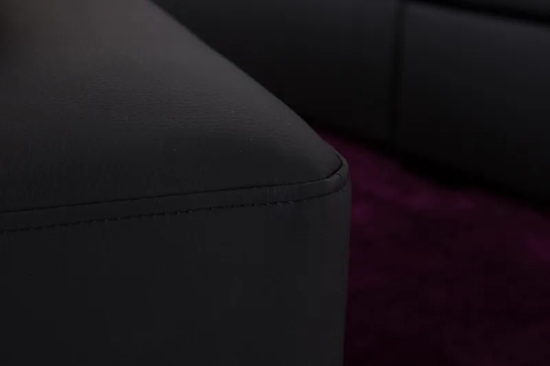 Crazy 5-sits Vänstervänd L-formad Schäslongsoffa i Konstläder - Svart - Möbler - Soffa - Divansoffor & schäslongsoffa - 4 sits soffa med divan