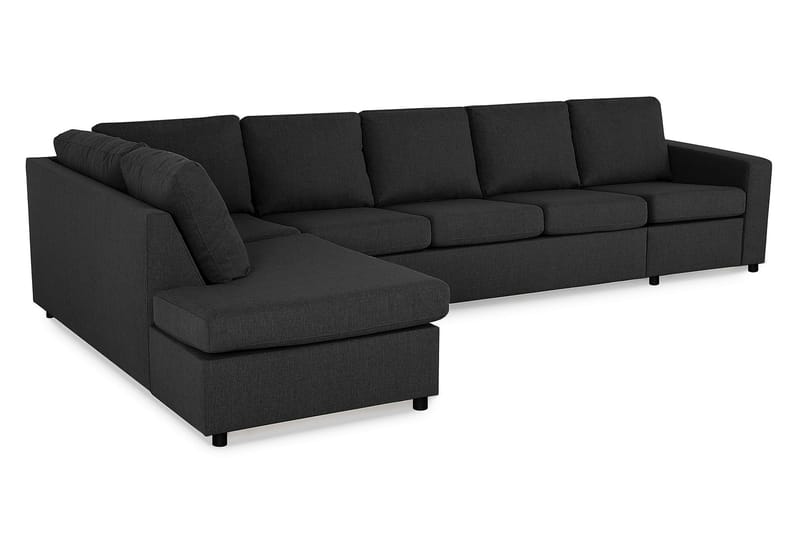 Crazy 5-sits Vänstervänd L-formad Schäslongsoffa i Tyg - Antracit - Möbler - Soffa - Divansoffor & schäslongsoffa
