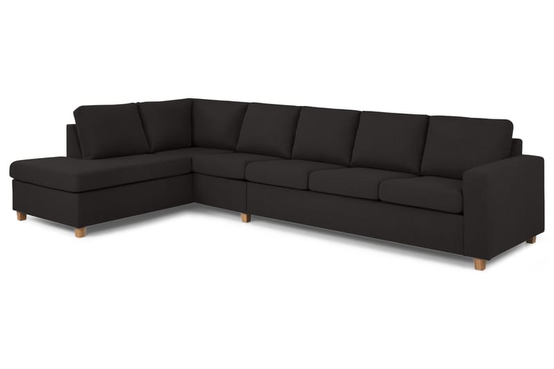Crazy 5-sits Vänstervänd L-formad Schäslongsoffa i Tyg - Antracit - Möbler - Soffa - Divansoffor & schäslongsoffa
