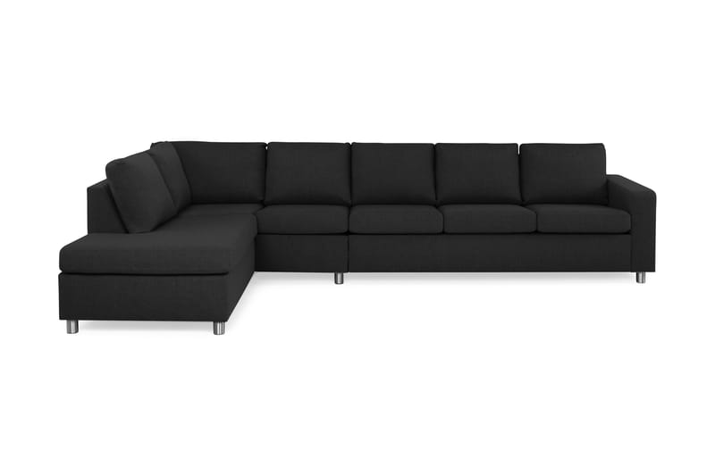 Crazy 5-sits Vänstervänd L-formad Schäslongsoffa i Tyg - Antracit - Möbler - Soffa - Divansoffor & schäslongsoffa